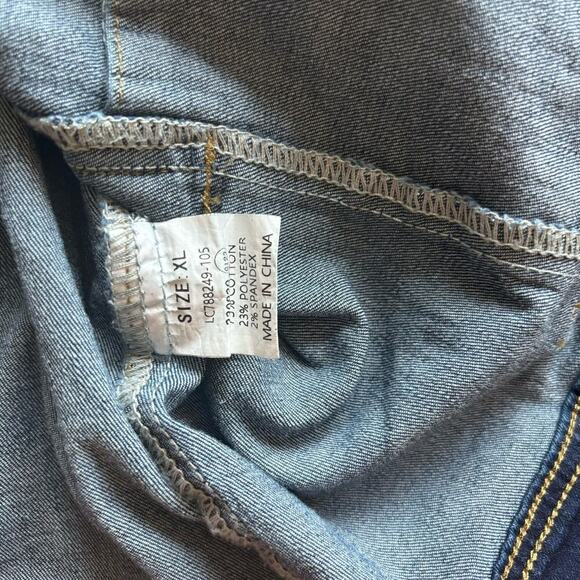 Vetinee Womens Jean Jacket Cropped Denim Jacket Stretchy 3/4 Puff Sleeve Pockets - Picture 4 of 12